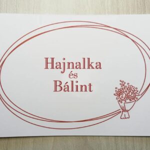 Esküvői meghívó: Oldalra nyíló